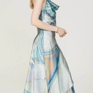 Jonathan Simkhai Asymmetrical Blue Marble Dress